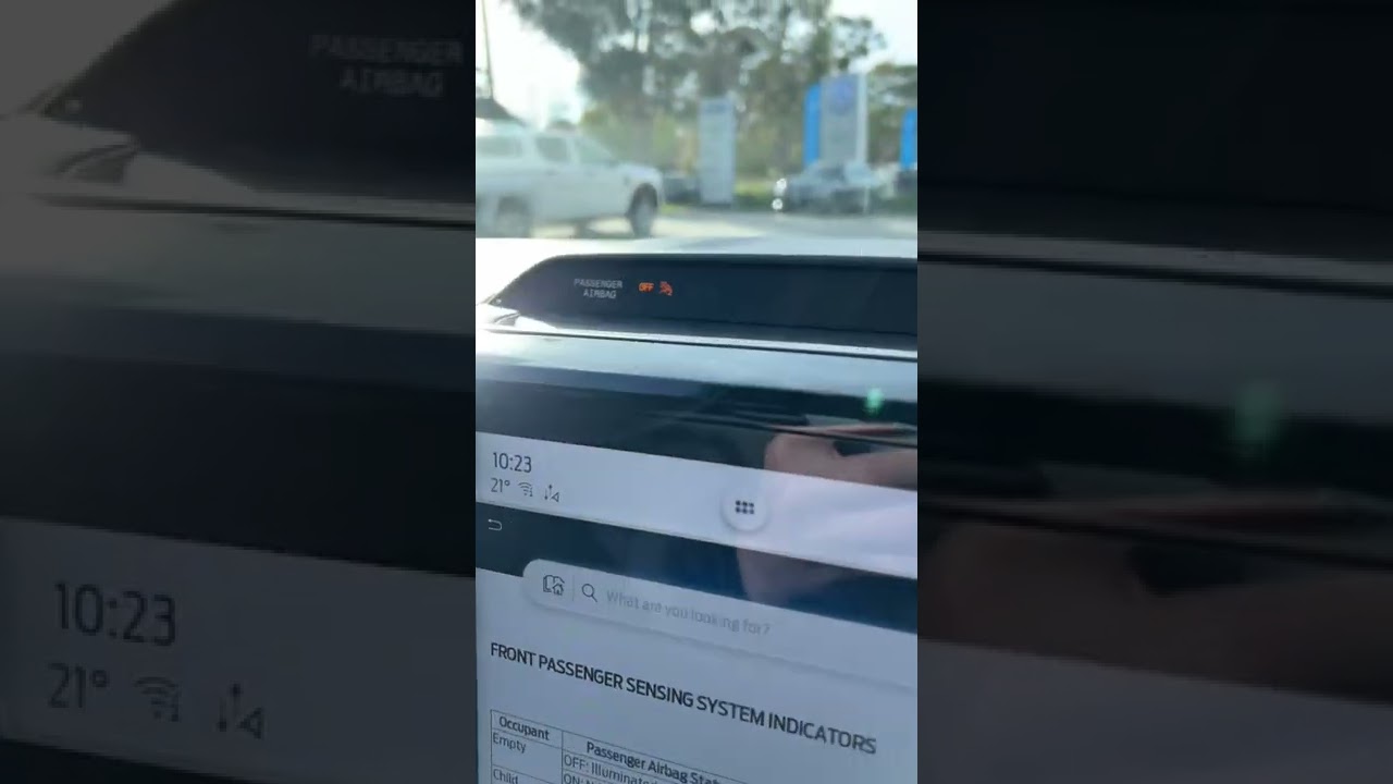 2022 Ford Ranger passenger airbag activation status shorts YouTube