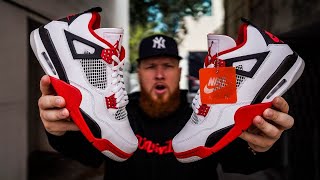 HOW GOOD ARE THE JORDAN 4 FIRE RED SNEAKERS?! (Early In Hand Review)