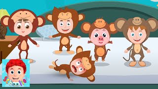 Пять маленьких обезьянок | Стихи для детей | обучающие | Schoolies Russia | Детские стишки