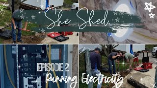 She Shed Craft Room | Episode 2 | Running the electricity for the lights/plugins