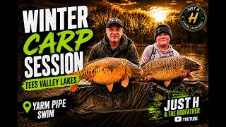 Winter Carp Session, Tees Valley lakes Yarm Lake Pipe Swim