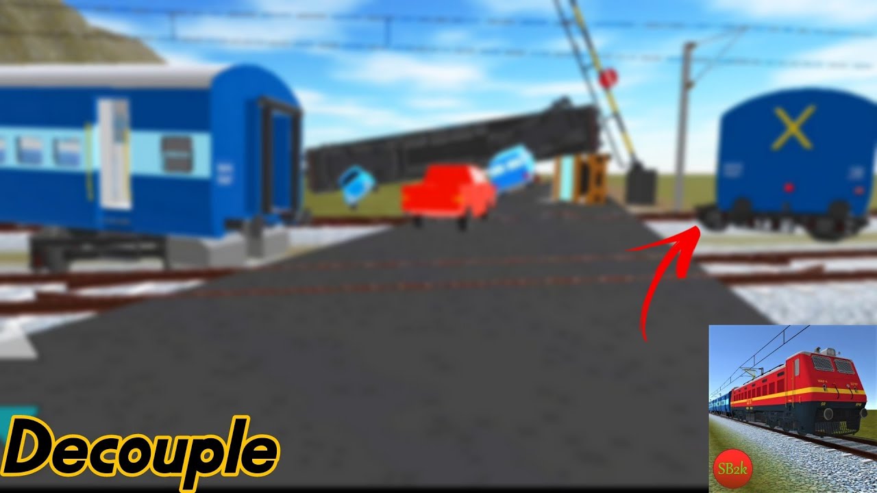 Indian train crossing 3d decouple Gameplay decoupling YouTube