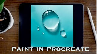 How to draw Water Drops in Procreate |iPad Painting Tutorial |Paint with Basic Brushes | The Pro Art