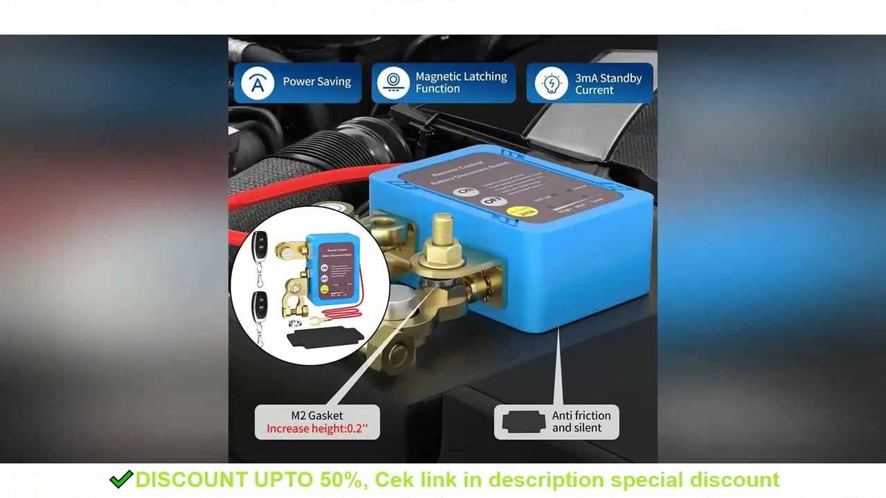 12V Battery Master Disconnect Switch, Battery Master Switch with Remote, Heavy Duty Car Battery Kill