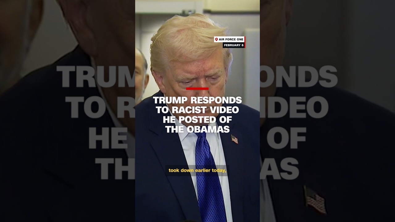 Trump responds to racist video he posted of the Obamas