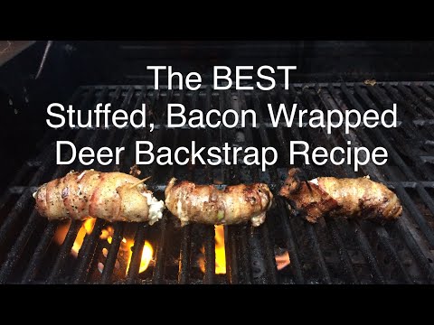 BEST Stuffed Deer Backstrap Recipe! EASY Grilled Bacon Wrapped Venison Tenderloin