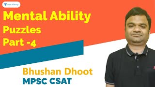 CSAT Mental Ability Puzzle (Moderate II) | MPSC 2020 | Bhushan Dhoot