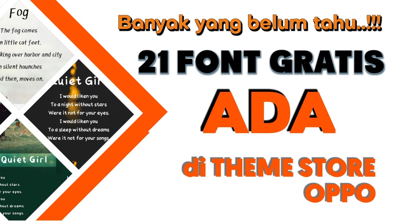 21 Nama font gratis di Theme Store Oppo yang jarang di ketahui YouTube