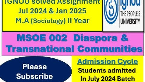 MSOE 002 solved assignment 2024-25 in English #ignousolvedassignment  #msoe #sociology #mso #ignou