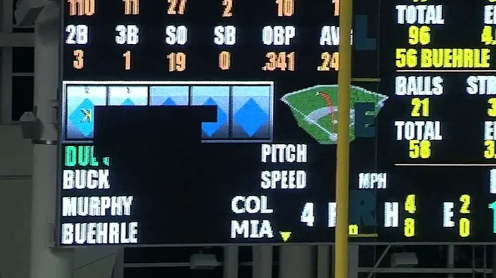 COL@MIA: Stanton damages scoreboard with monster s...