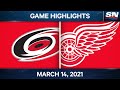 NHL Game Highlights | Hurricanes vs. Red Wings – Mar. 14, 2021