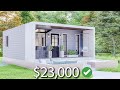 (6x7 Meters) Modern Small House Design | 2 Bedrooms Cabin House Tour | Tiny House Living