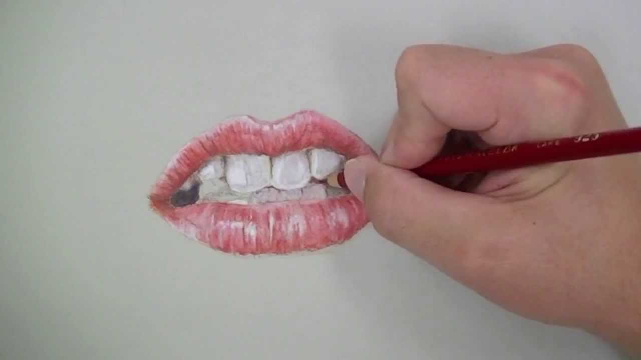 Draw a Realistic Mouth with Colored Pencils