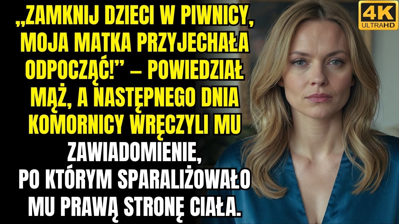 „Zamknij dzieci w piwnicy, moja matka przyjechała odpocząć!”— oświadczył mąż, a następnego dnia…