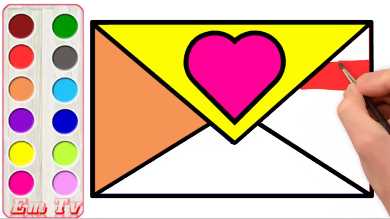 Envelope Drawing  Coloring For Kids   Coloring Pages For Children   Learn Drawing