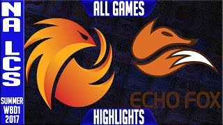 Echo Fox vs Phoenix1 Highlights ALL GAMES NA LCS Week 8 Summer 2017 FOX vsP1
