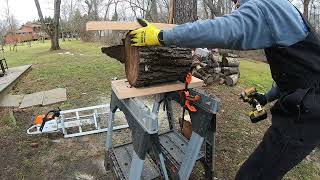 I #Stihl LOVE my #Stihl ... Chainsaw milling #blackwalnut short logs