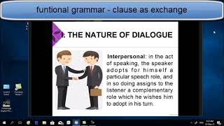 functional grammar   clause as exchange   presentation