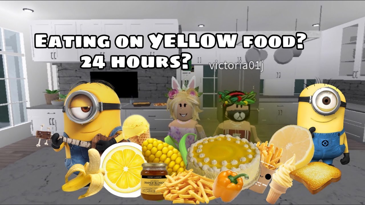 Eating Only Yellow Food For 24 Hours In Bloxburg Roblox Youtube - eating only yellow food for 24 hours on roblox bloxburg