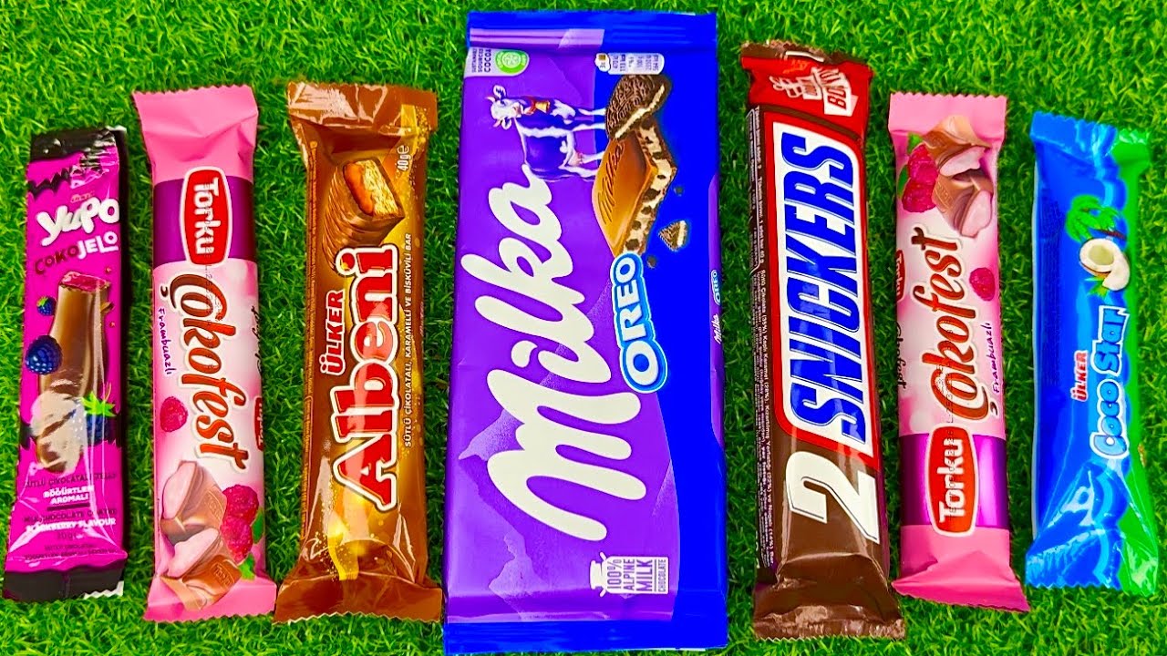 ASMR Most Popular Candys / some lots of colorful rainbow lollipop candy / unpacking chocolate eat 41