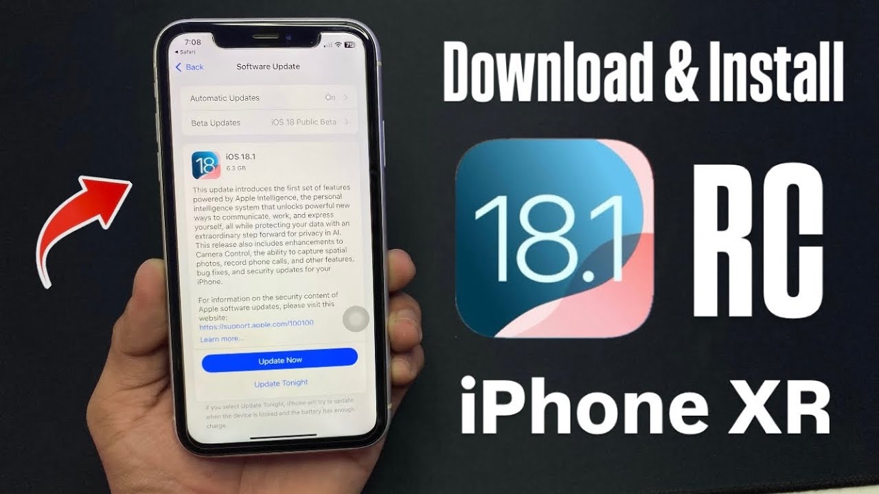 How To Download & Install iOS 18.1 RC Update on iPhone XR - YouTube