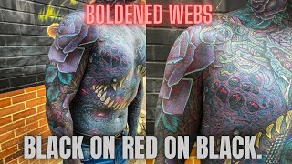 Bold Spider webs, and experimental multilayer tattoo talk  #inked #tattoo #tattoos