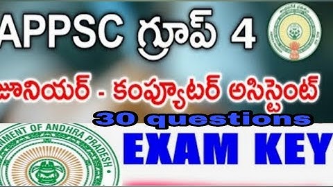 Ap junior Assistant Exam key 2022 || Appsc group-4
