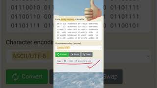 Happy Birthday Google Play |binary decoding | machine language #shorts #google