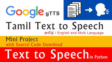 Tamil Text to Speech in Python | Mini Project | Vasu Ramadurai M.A, M.Phil