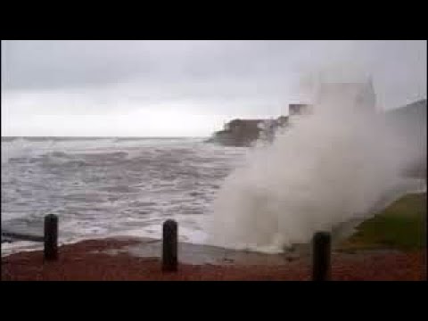 Autumn Storm Waves By Coastal Walking Path On History Visit To East Neuk Of Fife Scotland