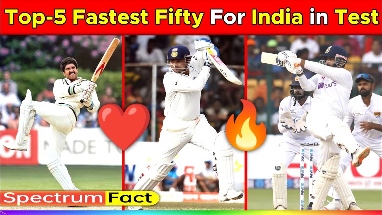 Top-5 Fastest Fifty For India in Test Cricket. #Shorts By @Spectrum Fact