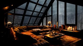 Cozy Attic Space in The Forest with the Sound of Rain & Fireplace helps Relieve Stress, Deeply Relax