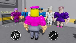 NEW POLICE GIRL MUSCLE Vs ALL MUSCLE PRISON RUN (Obby) Full Gameplay #obby #roblox
