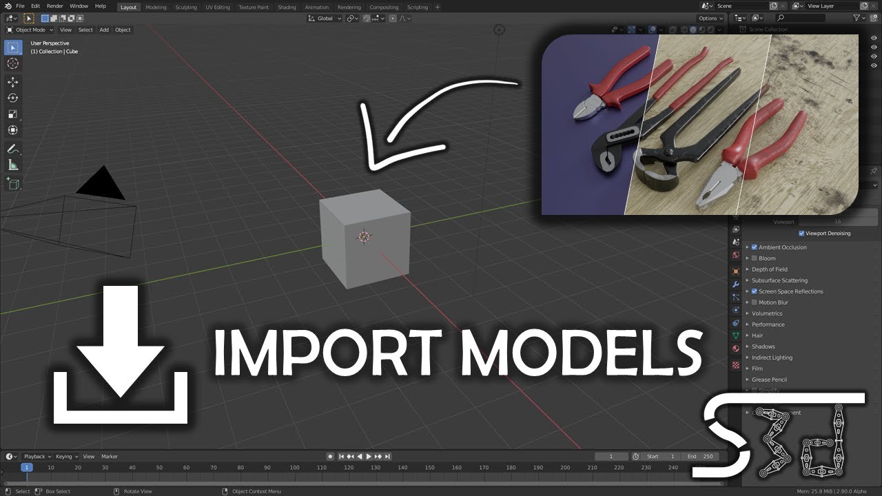 How to import and customize our models in Blender - Tutorial - YouTube