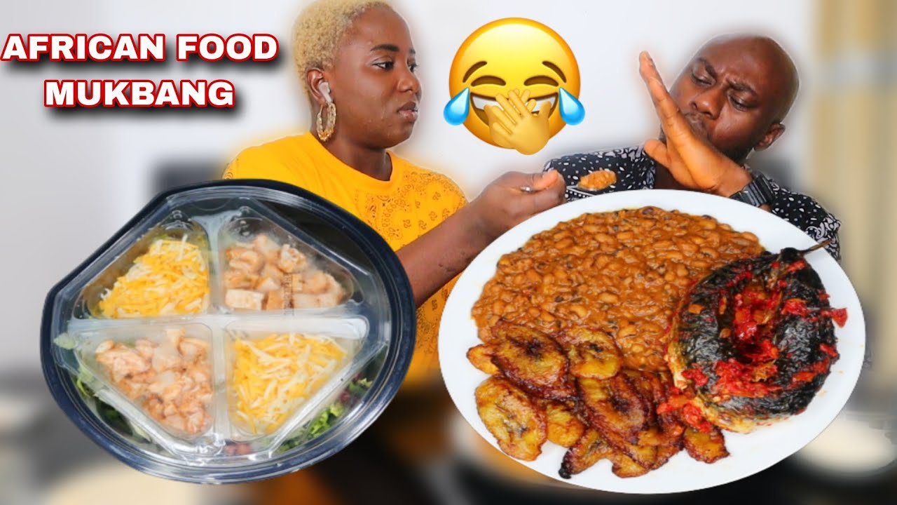 TELLING MY HUSBAND TO EAT HIS LAST MEAL 🤣😳 HILARIOUS MUKPRANK ¦ BEANS AND FRIED PLANTAIN MUKBANG