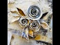 Paper roses for mixed media craft oclock tutorial