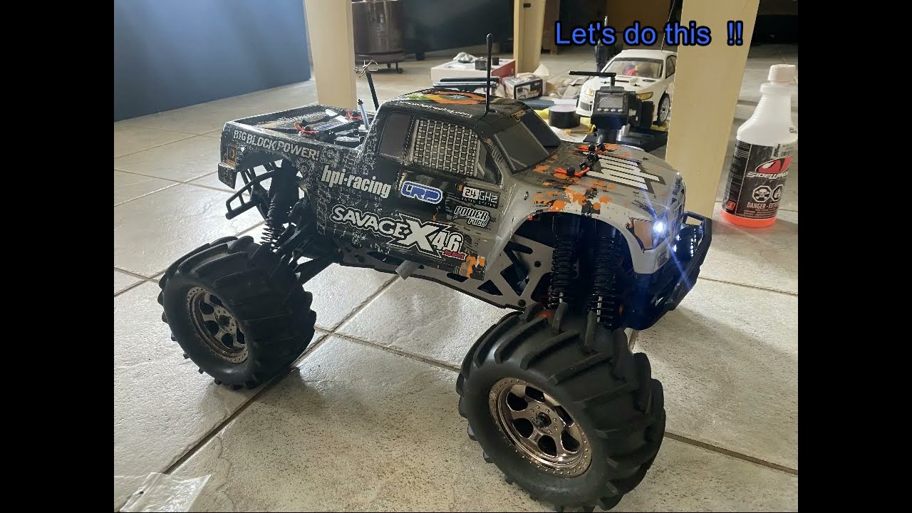 HPI Savage X with SH28 - Break-in and front yard run