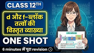 Class 12 Chemistry Chapter 4 CUET Hindi Medium | d and f block elements | Up Board Quick Revision