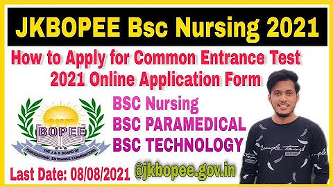 How to apply for jkbopee bsc nursing 2021 application form | JKBOPEE Bsc Paramedical 2021 |