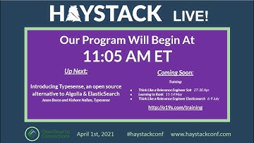 Haystack LIVE! Introducing Typesense, an open source alternative to Algolia & ElasticSearch