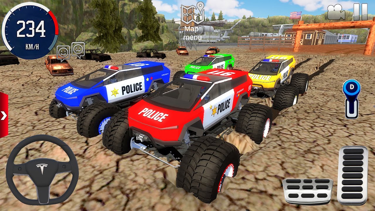 Juegos De Carros - Police Monster Truck Impossilbe Driver #3 - US Car Stunts Racing Android Gameplay