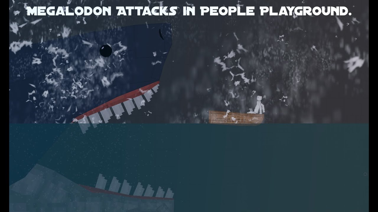 Megalodon Attacks in People Playground. - YouTube