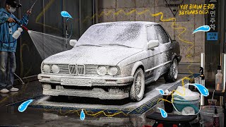 10hours Full Detailing My Subscriber's 33-years-old BMW E30!