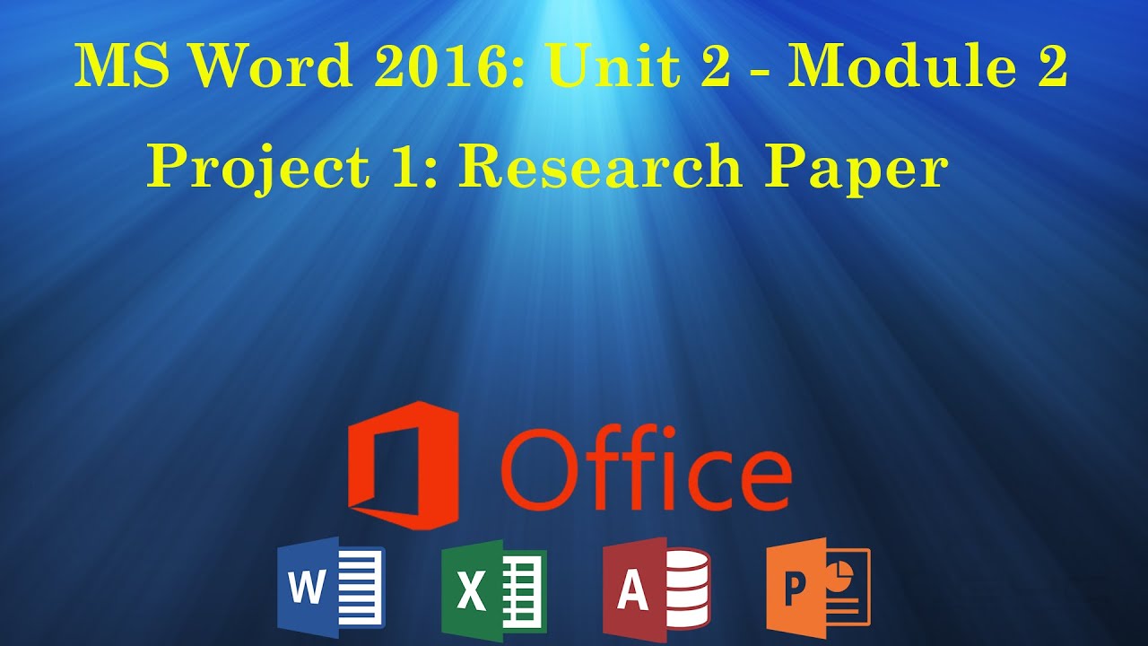 word module 2 creating a research paper pdf