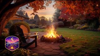Cozy Evening Ambience 🍂 Fire Crackling & Leaves Drifting