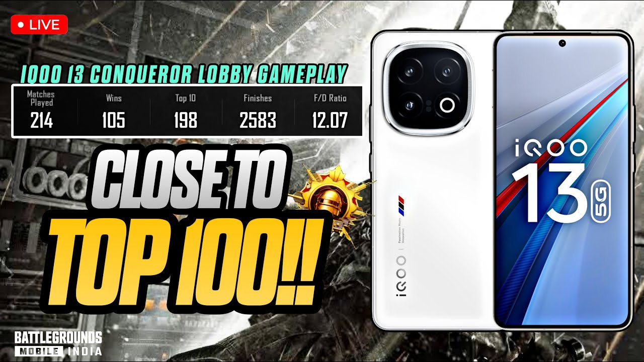 🔴IQOO 13 INDIA FASTEST PHONE LIVE PERFORMANCE TEST BGMI 120 + 90 FPS 😲 ...