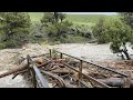 Yellowstone flooding takes out bridge, washes out roads