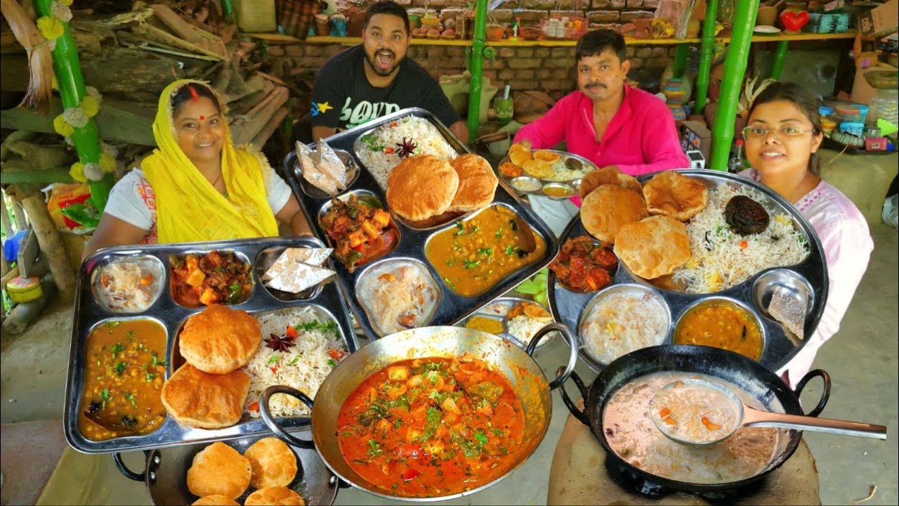 मेरे गांव के तरीके से बनाएं मेहमानों के लिए वेज थली जब मेहमान आते हैं तो खाने में क्या-क्या बनता है