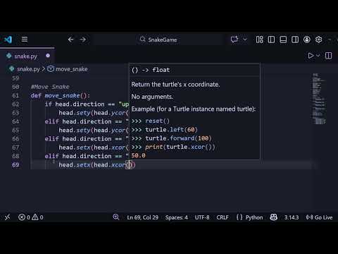 How to make a Snake game in python 🐍🎮 | Full Python Tutorial