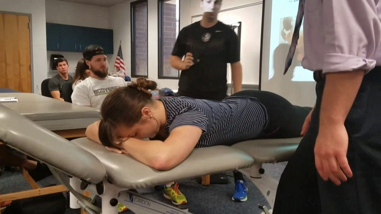 Lumbar Springing Provocation Test Physical Therapy School - YouTube